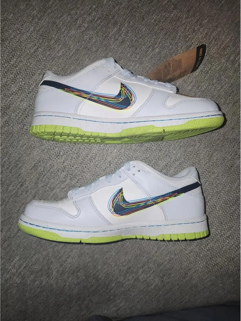 Nike Dunk Low 3D Swoosh Grey (GS) Size 5y